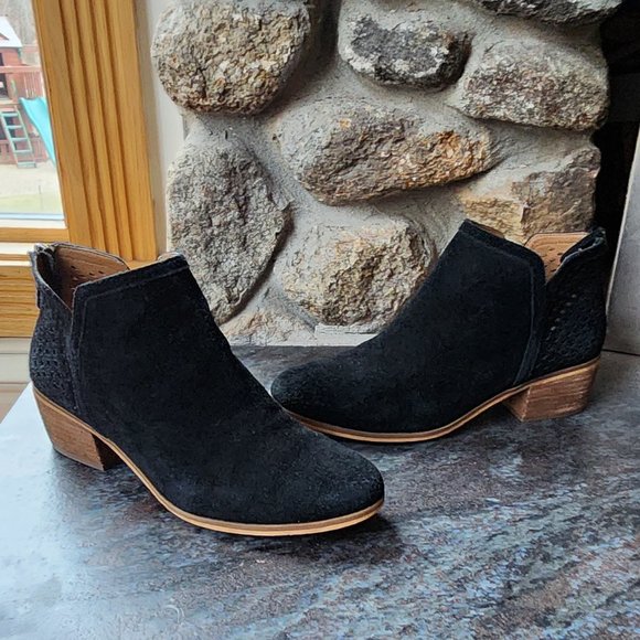 Susina Black/Tan Suede Leather Booties Size 8.5W - Picture 1 of 15
